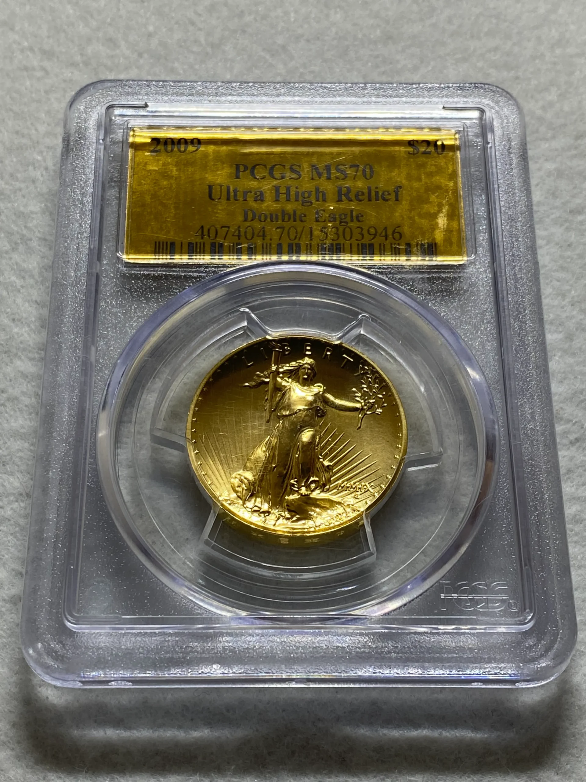 2009年 アメリカ 20ドル金貨(純金31.1g) ウルトラハイレリーフ MS70 PCGS 堂々最高鑑定品! - 画像 (3)