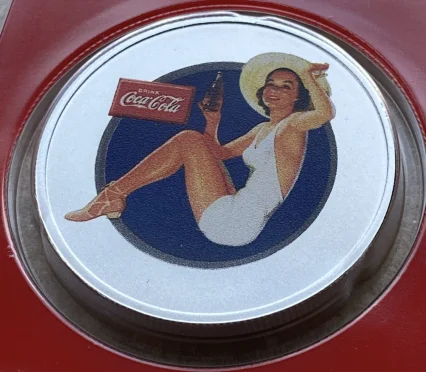 コカ・コーラ 純銀1オンスカラー銀メダル オリジナル保護パッケージ封入品!!