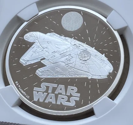 2024年 イギリス  2ポンドプルーフ銀貨  ミレニアムファルコン PF70UC＆FR NGC 堂々最高鑑定！！