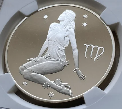 2003年 ロシア 3ルーブルプルーフ銀貨 乙女座 PF69UC NGC 準最高鑑定!!
