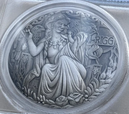 2017年 ツバル 2ツバルドルプルーフ銀貨(純銀2オンス)北欧の女神 フリッグ PR70 PCGS 堂々最高鑑定!!