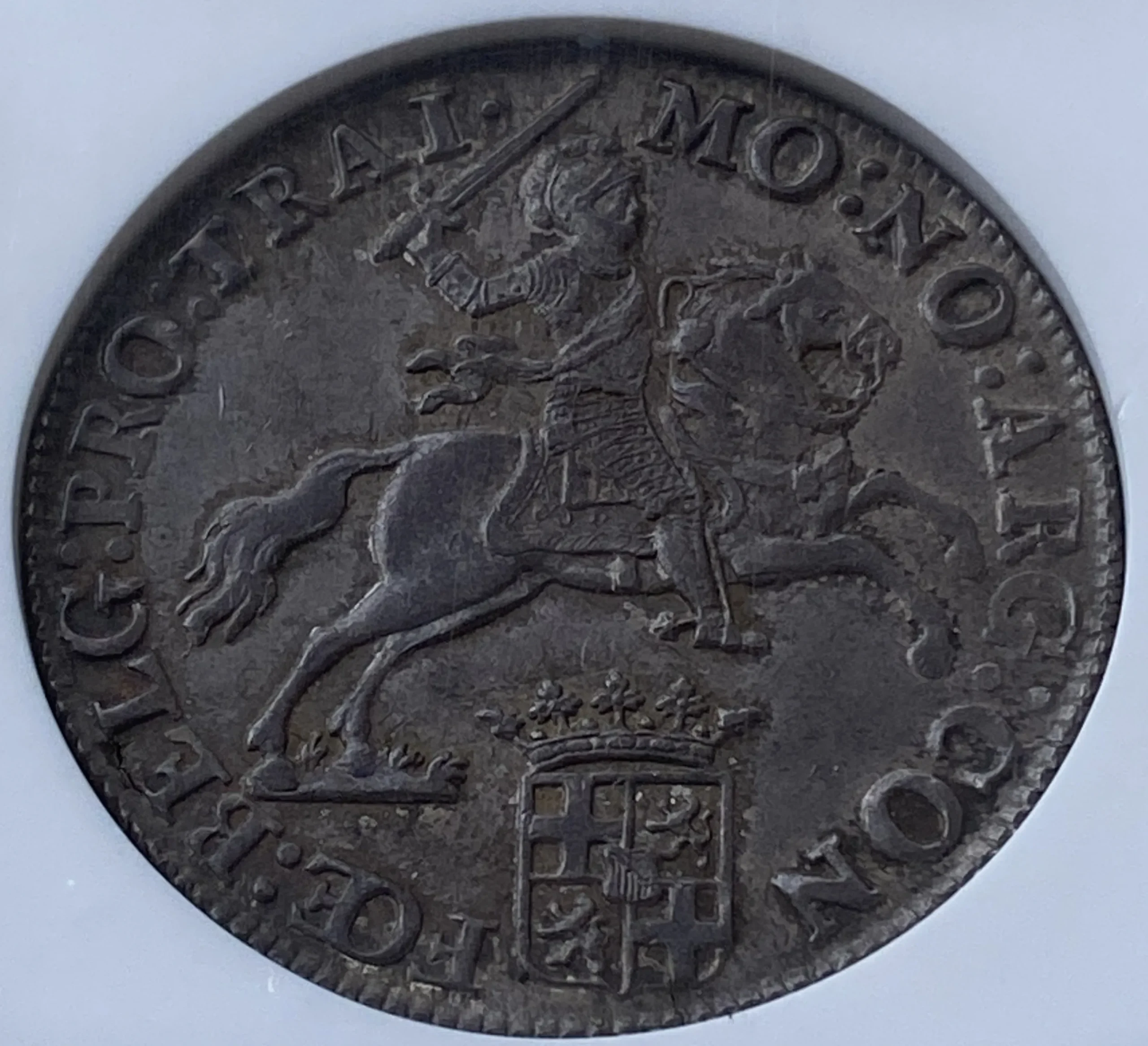 1790年 オランダ ユトレヒト 1デュカトン銀貨 シルバーライダー MS61 NGC! - 画像 (3)