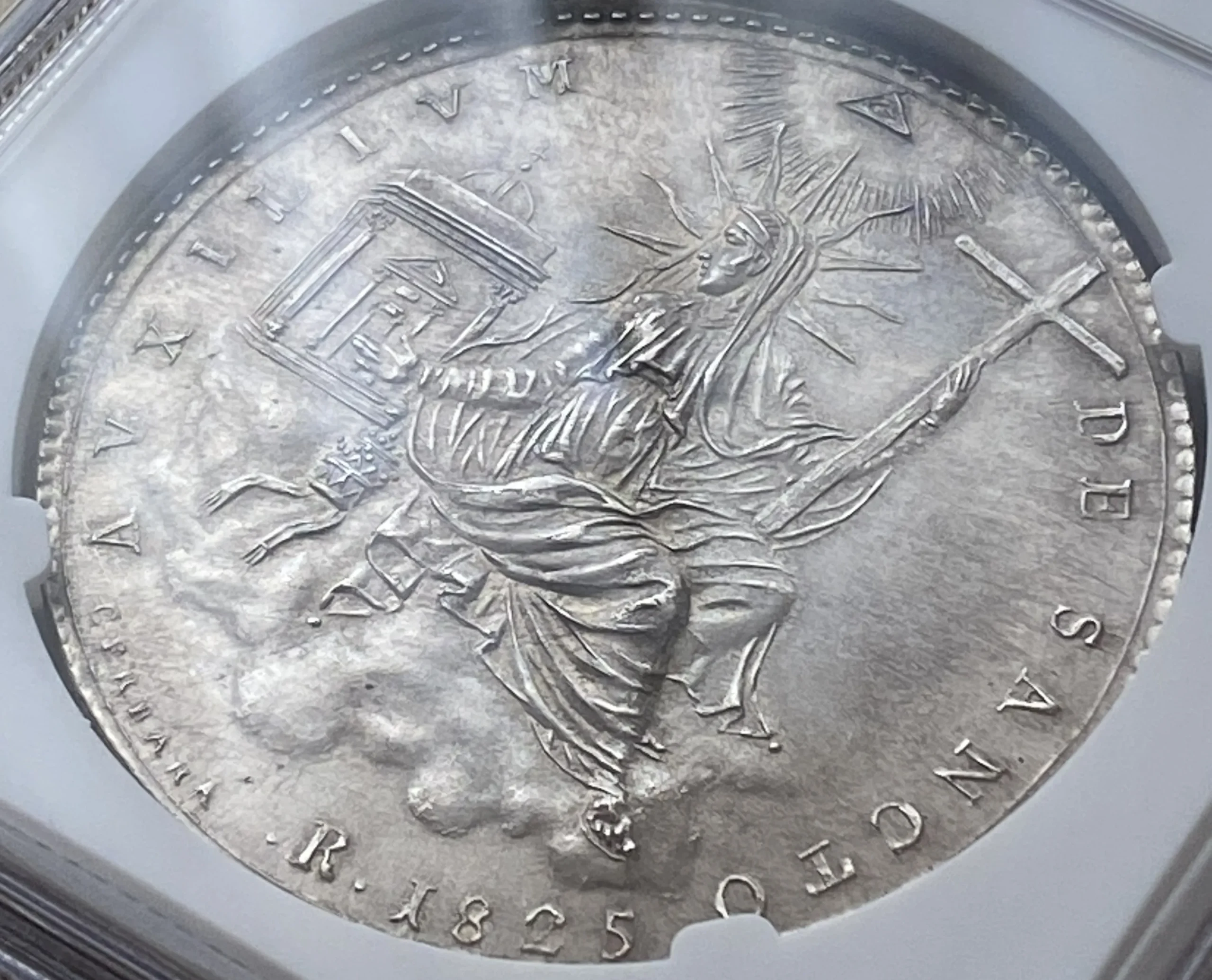 1825(R)年 イタリア Papal States(教皇領) スクード銀貨 レオ12世 MS64 NGC 堂々最高鑑定品!