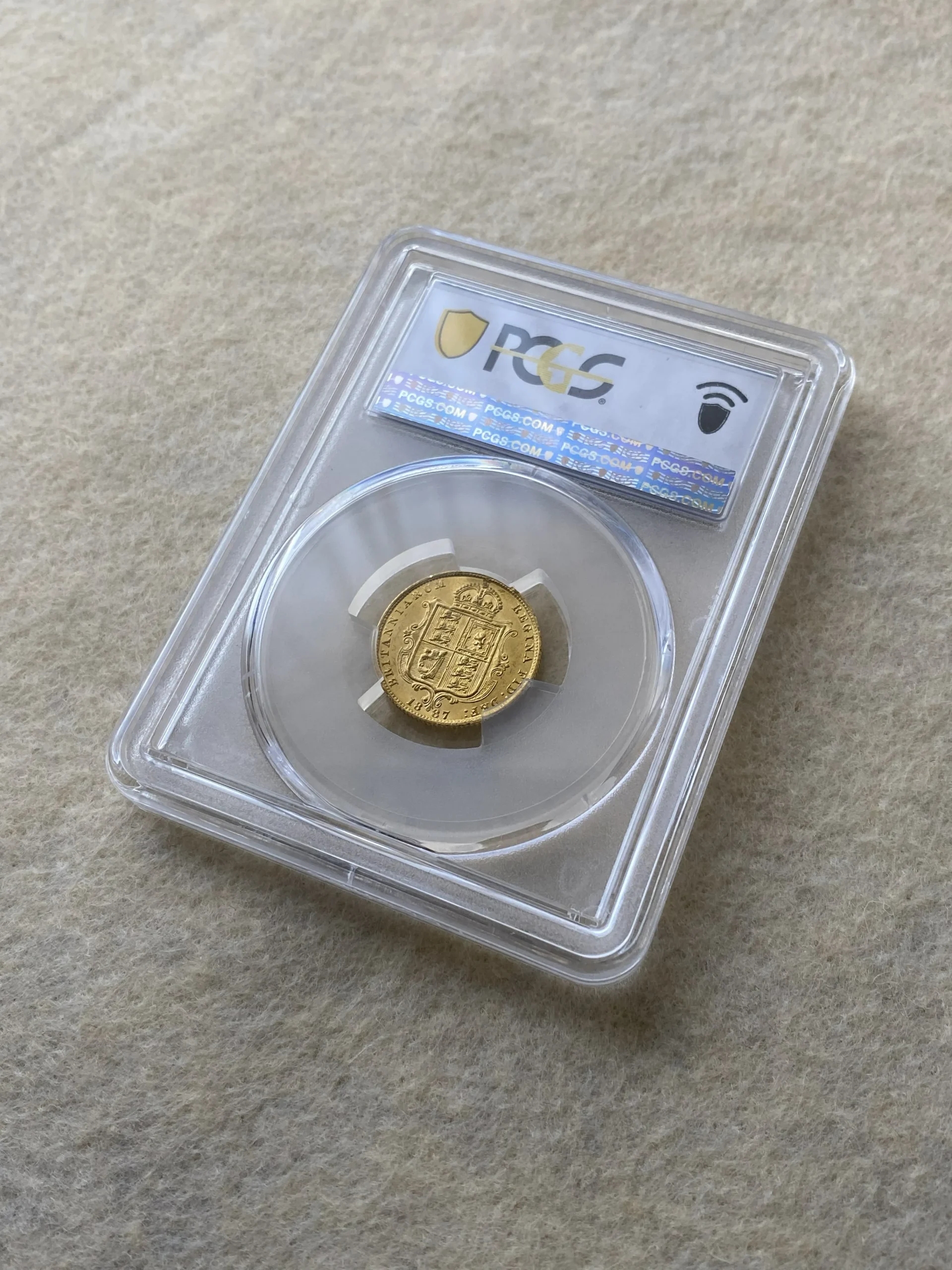 1887年 イギリス 1/2ソブリン金貨(金重量3.994g 91.7%)ビクトリア ジュビリーヘッド MS63 PCGS 高鑑定品! - 画像 (5)
