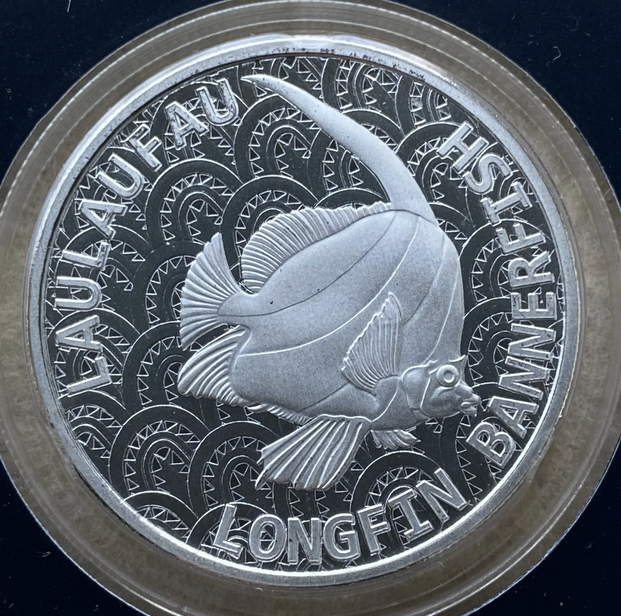 2024年 トケラウ諸島 5ドル銀貨(純銀31.1g)ロングフィン・バナーフィッシュ 保護プラスチック封入/PCGS FirstStrike認定品! - 画像 (3)