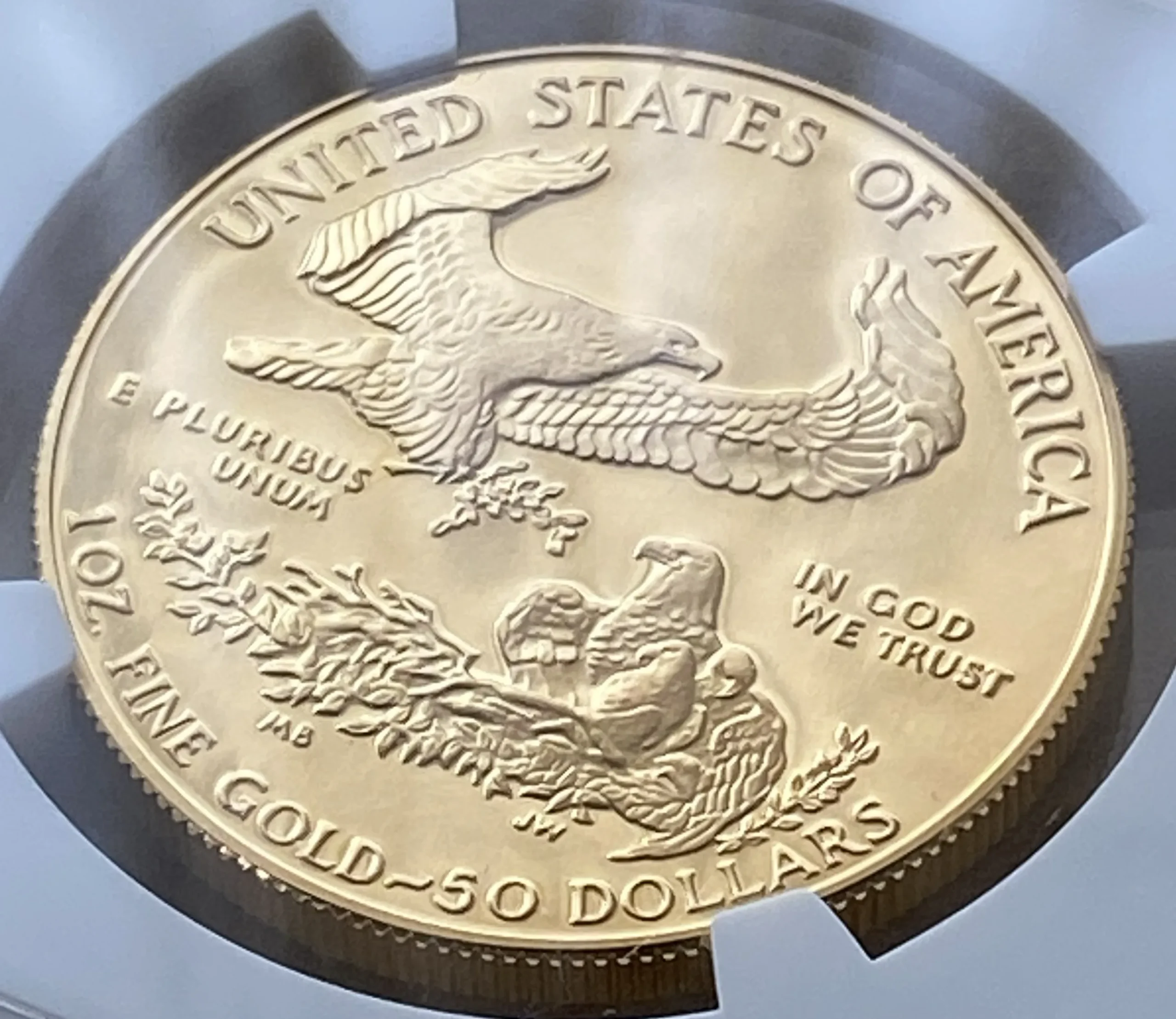 【地金価格∔10%以下】1991年 アメリカ 50ドルプルーフ金貨(純金換算31.1g) PF70UC NGC 堂々最高鑑定品! - 画像 (4)