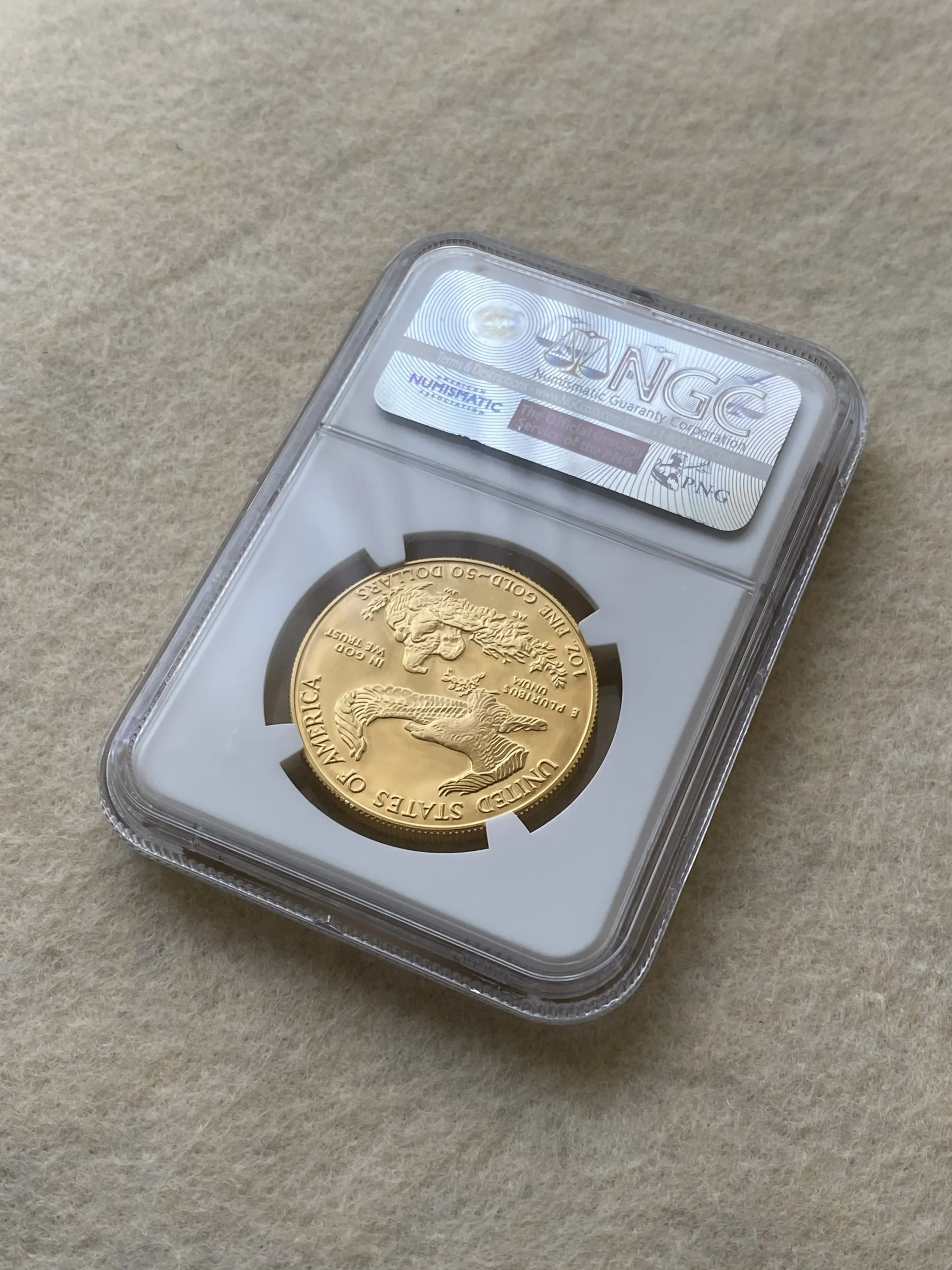 【地金価格∔10%以下】1991年 アメリカ 50ドルプルーフ金貨(純金換算31.1g) PF70UC NGC 堂々最高鑑定品! - 画像 (5)