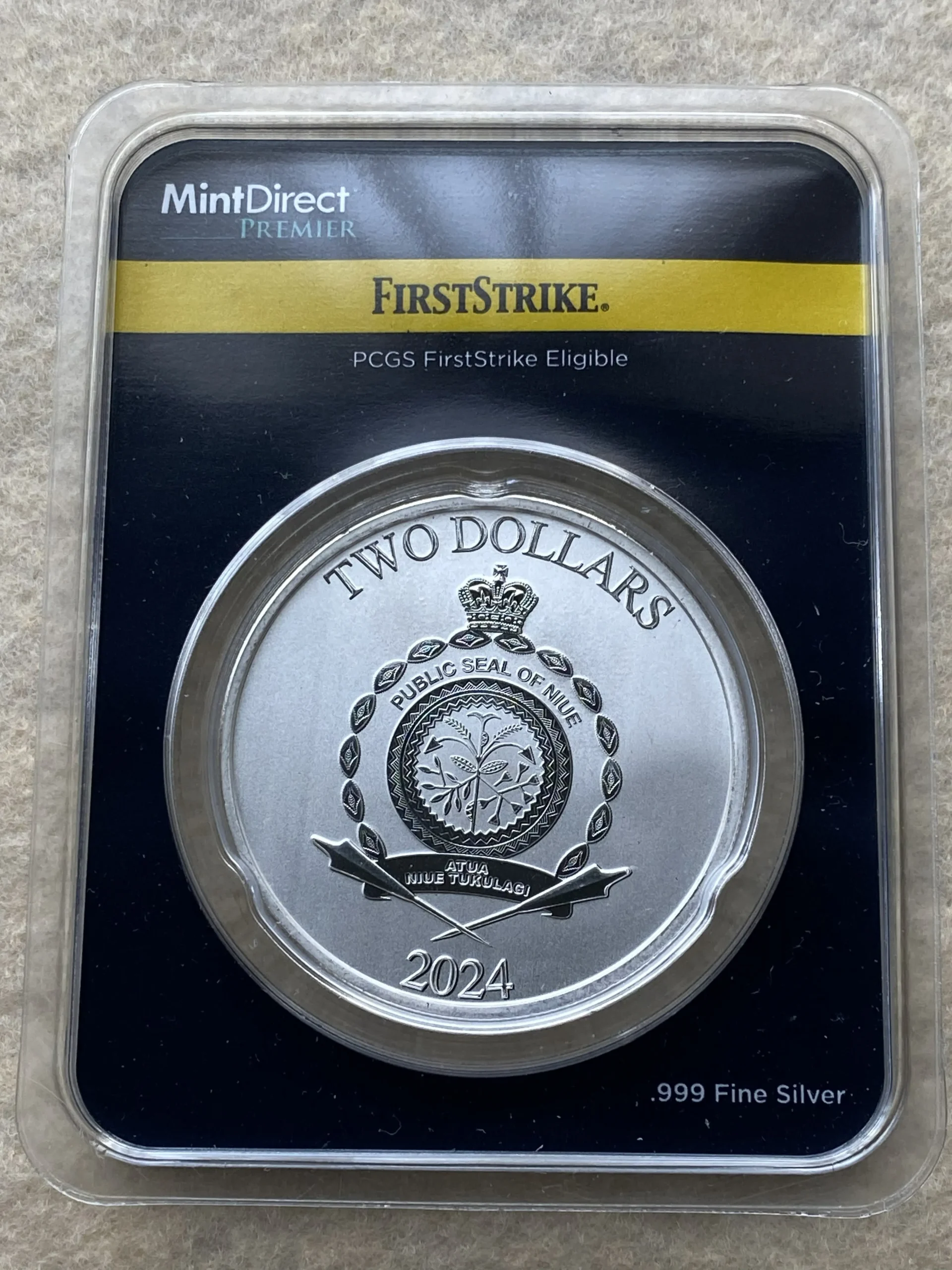 2024年 ニウエ 2ドル銀貨(純銀31.1g)ペルセウス 保護プラスチック封入/PCGS FirstStrike認定品! - 画像 (5)