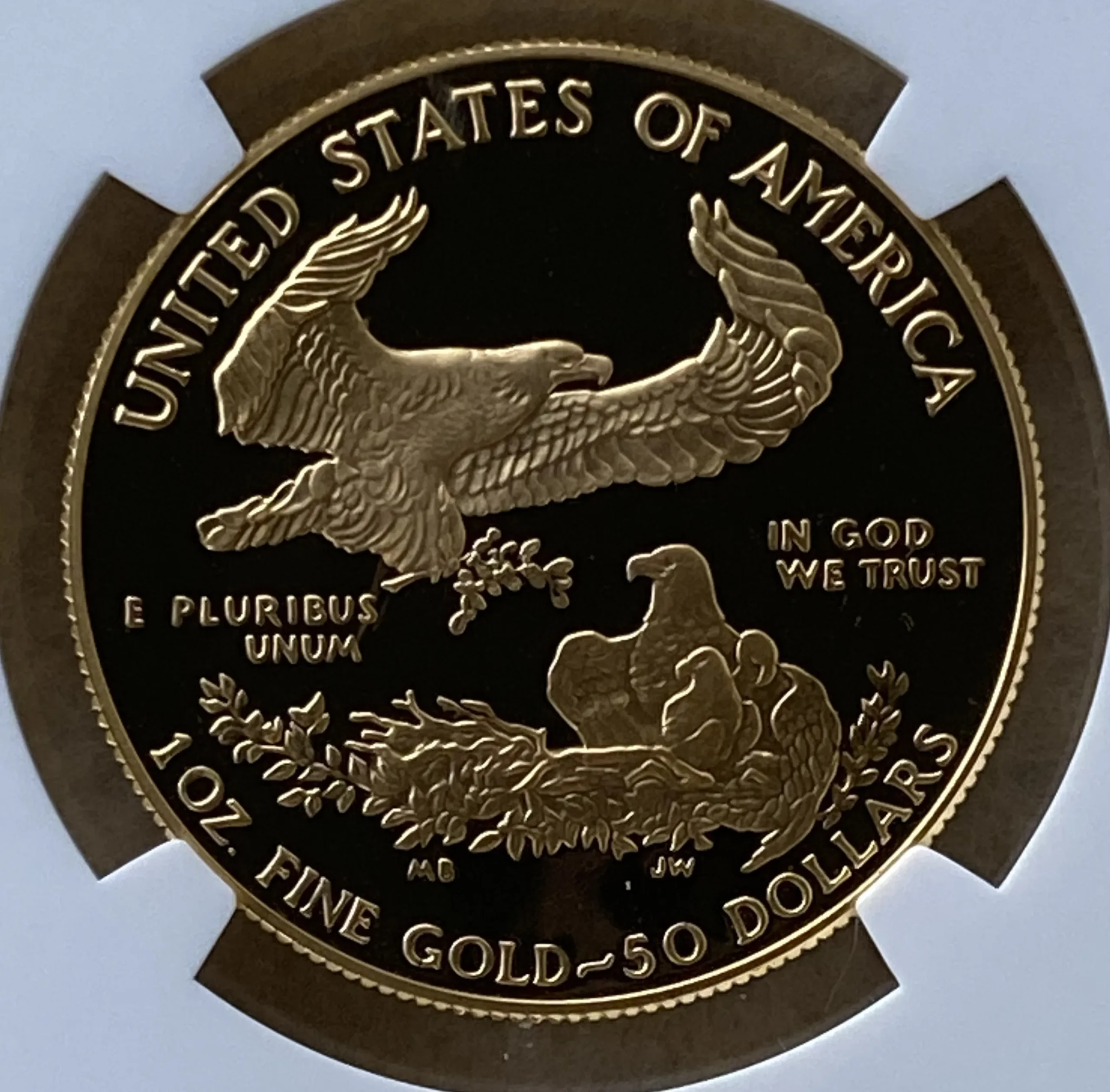 【地金価格∔10%以下】1991年 アメリカ 50ドルプルーフ金貨(純金換算31.1g) PF70UC NGC 堂々最高鑑定品! - 画像 (6)