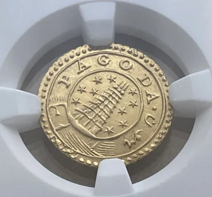 1808-1815年 イギリス領インド マドラス管区 1パゴダ金貨 スターパゴダ MS65 NGC 鑑定品！