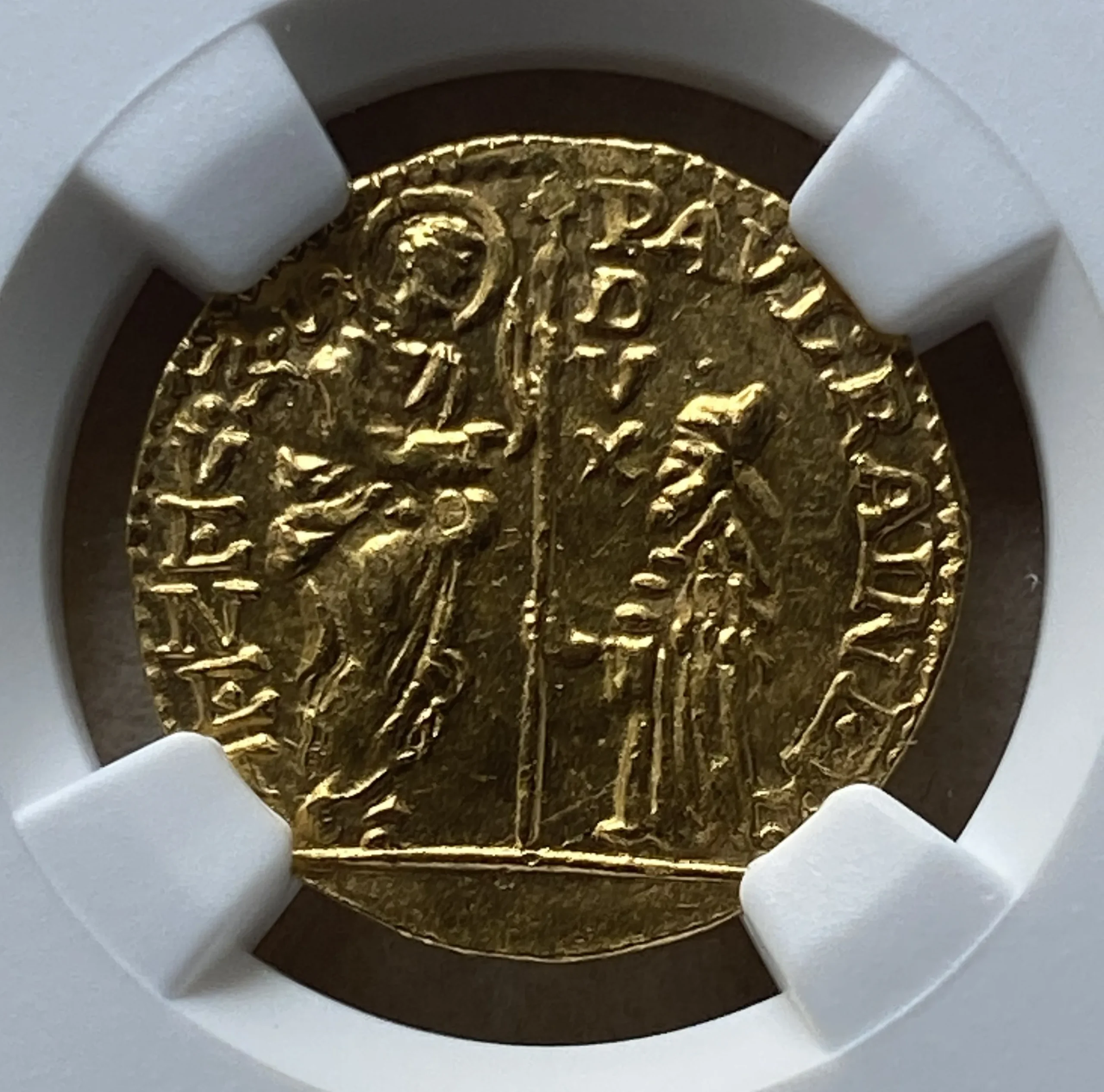 1779-1789年 イタリア ヴェネツィア共和国 ゼッキーノ金貨 ドージェ・パオロ・レニエル MS64 NGC 鑑定品! - 画像 (3)