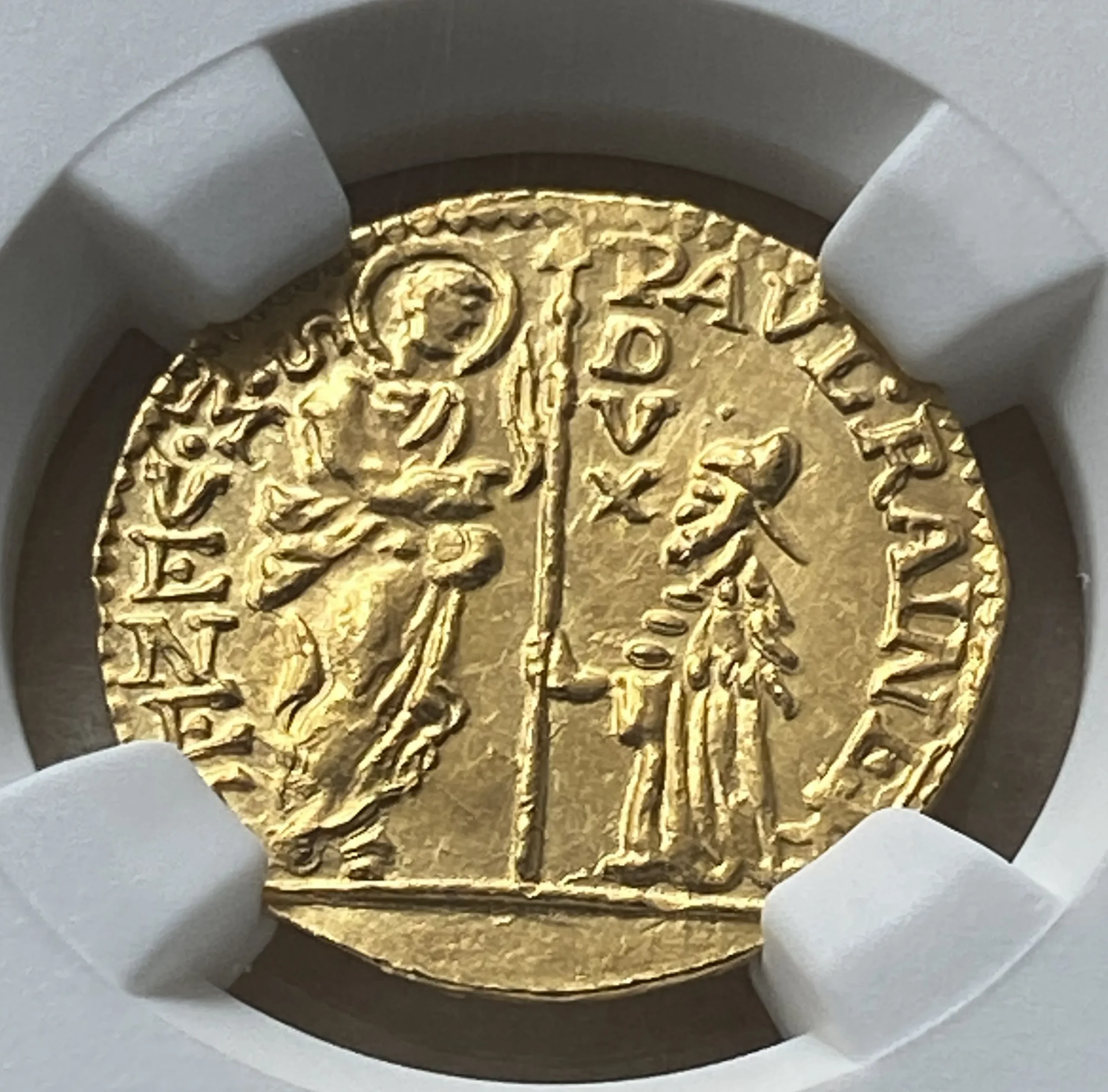 1779-1789年 イタリア ヴェネツィア共和国 ゼッキーノ金貨 ドージェ・パオロ・レニエル MS64 NGC 鑑定品! - 画像 (4)