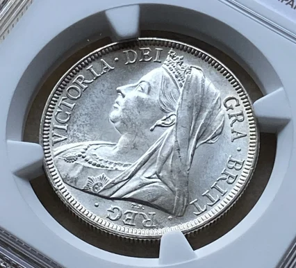 1899年 イギリス ハーフクラウン銀貨 ヴィクトリア女王「オールドヘッド（ヴェールヘッド）」 MS64 NGC 3rd高鑑定品！