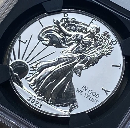 2023年 フィジー 1ドル銀貨 フラクショナル・イーグルセット（純銀1オンス） リバースプルーフ版 ジョン・M・マーカンティ氏　直筆サイン入りラベル First Day of Issue REVERSE PF70 NGC 堂々最高鑑定品！