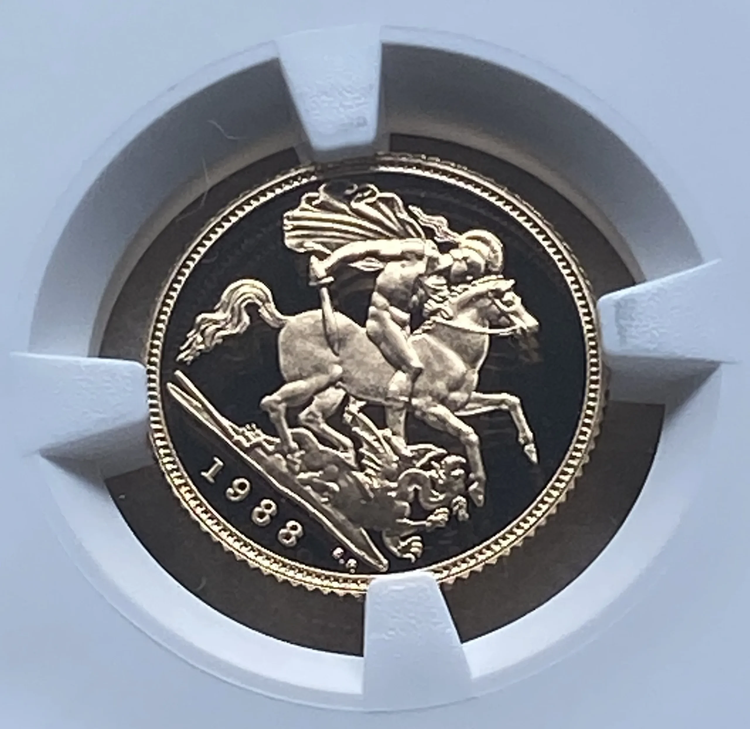 1988年 イギリス ハーフソブリン金貨 エリザベス2世女王 マクルーフ肖像 プルーフ PF70 ULTRA CAMEO NGC 堂々最高鑑定品!