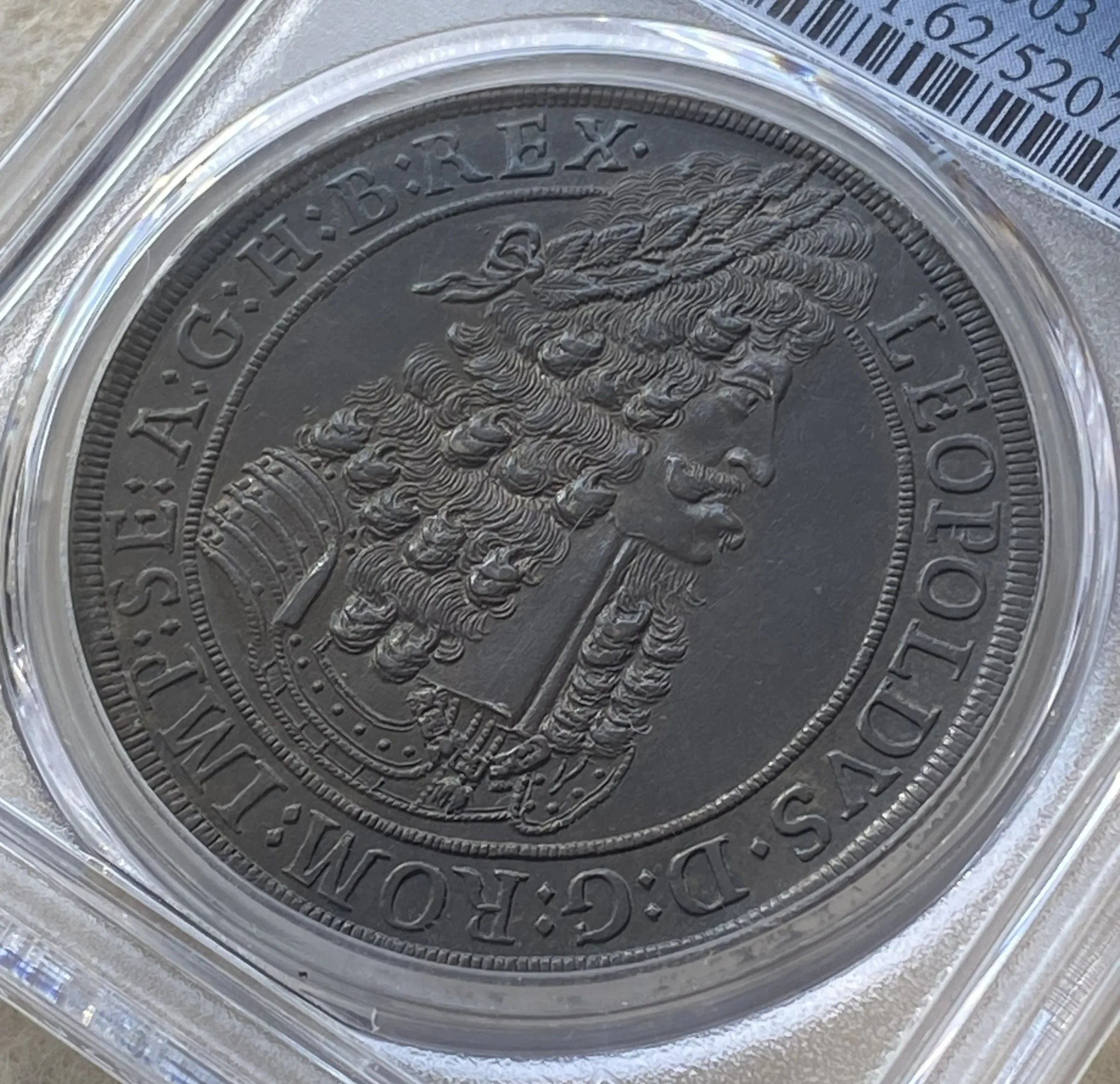 1701年 オーストリア(神聖ローマ帝国) レオポルト1世 ターラー銀貨 ハル造幣局製 MS62 PCGS 高鑑定品!