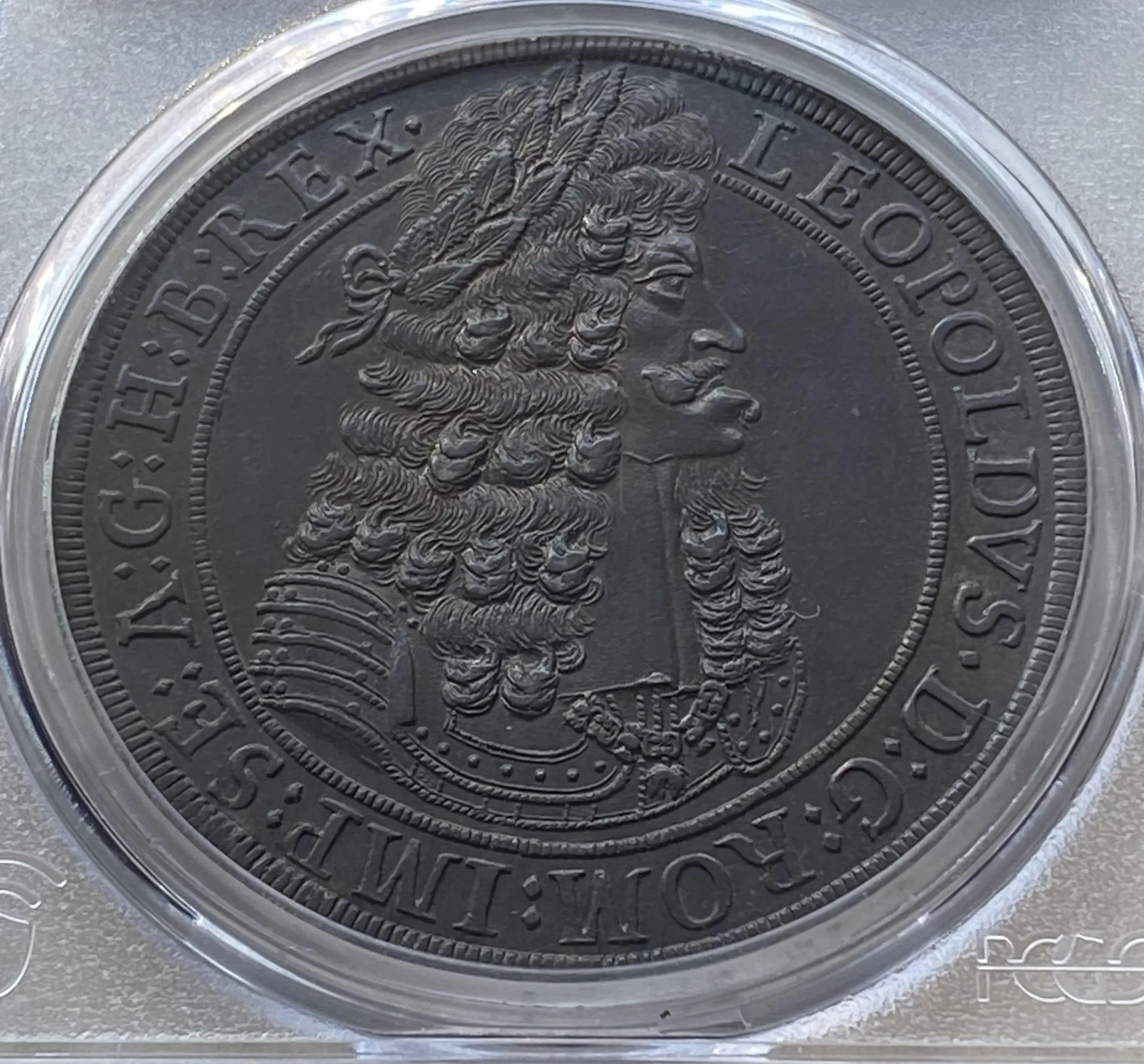 1701年 オーストリア(神聖ローマ帝国) レオポルト1世 ターラー銀貨 ハル造幣局製 MS62 PCGS 高鑑定品! - 画像 (4)