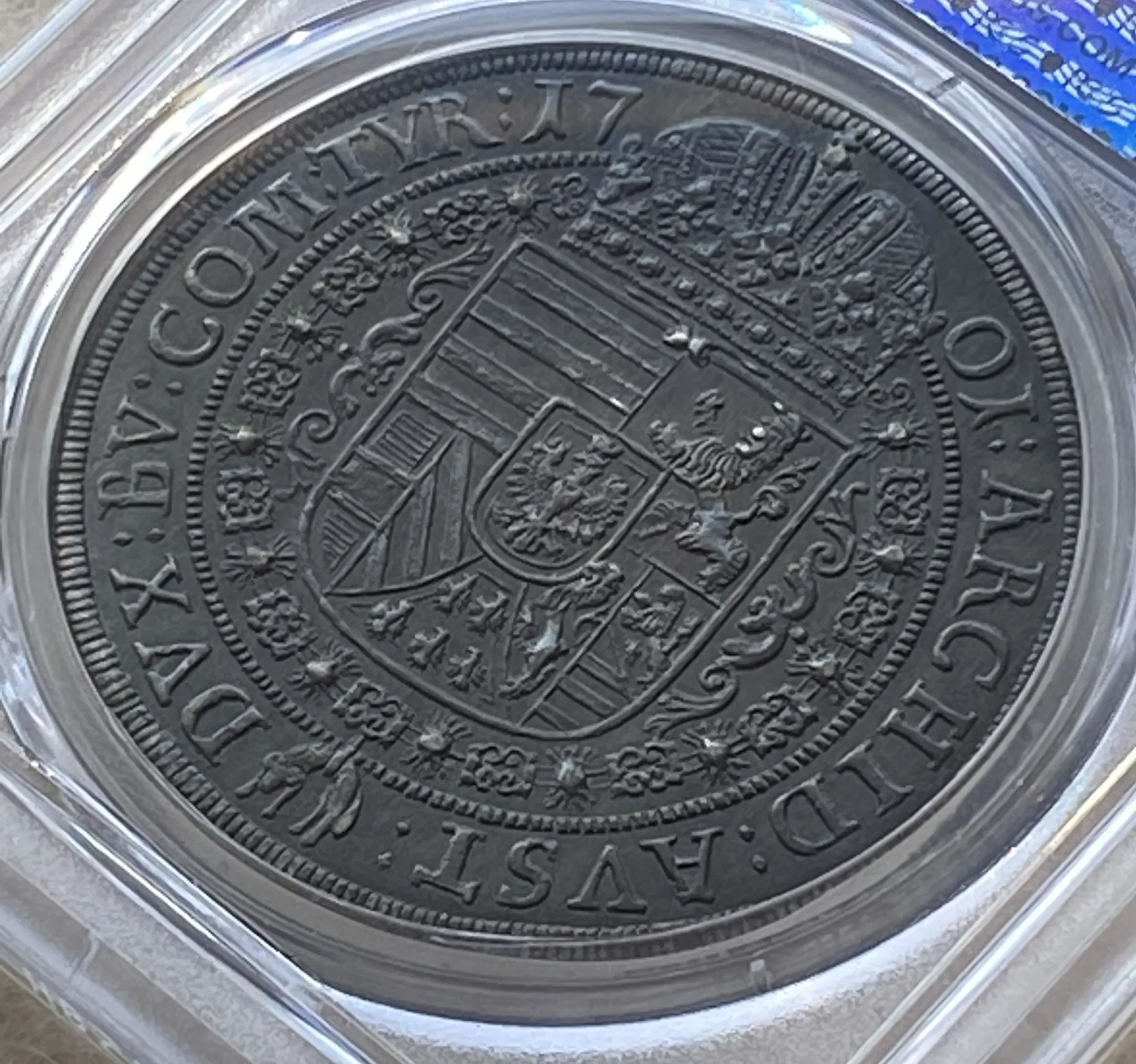 1701年 オーストリア(神聖ローマ帝国) レオポルト1世 ターラー銀貨 ハル造幣局製 MS62 PCGS 高鑑定品! - 画像 (5)