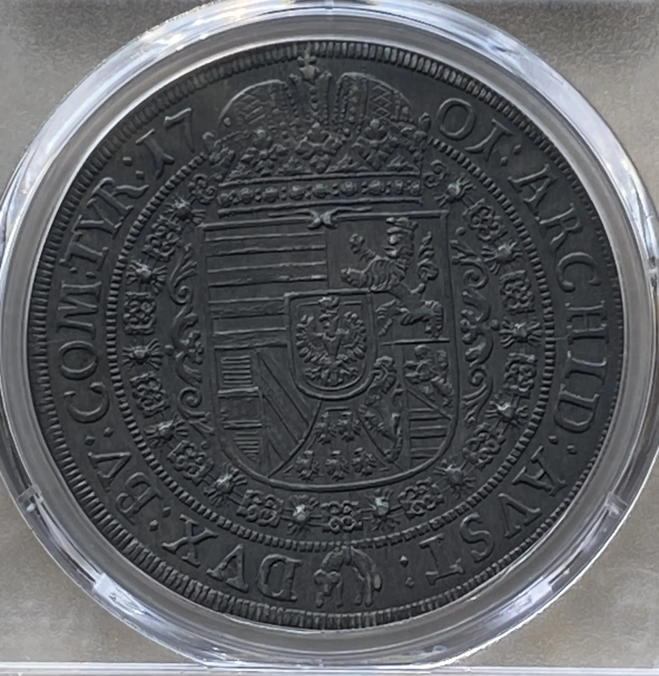 1701年 オーストリア(神聖ローマ帝国) レオポルト1世 ターラー銀貨 ハル造幣局製 MS62 PCGS 高鑑定品! - 画像 (7)