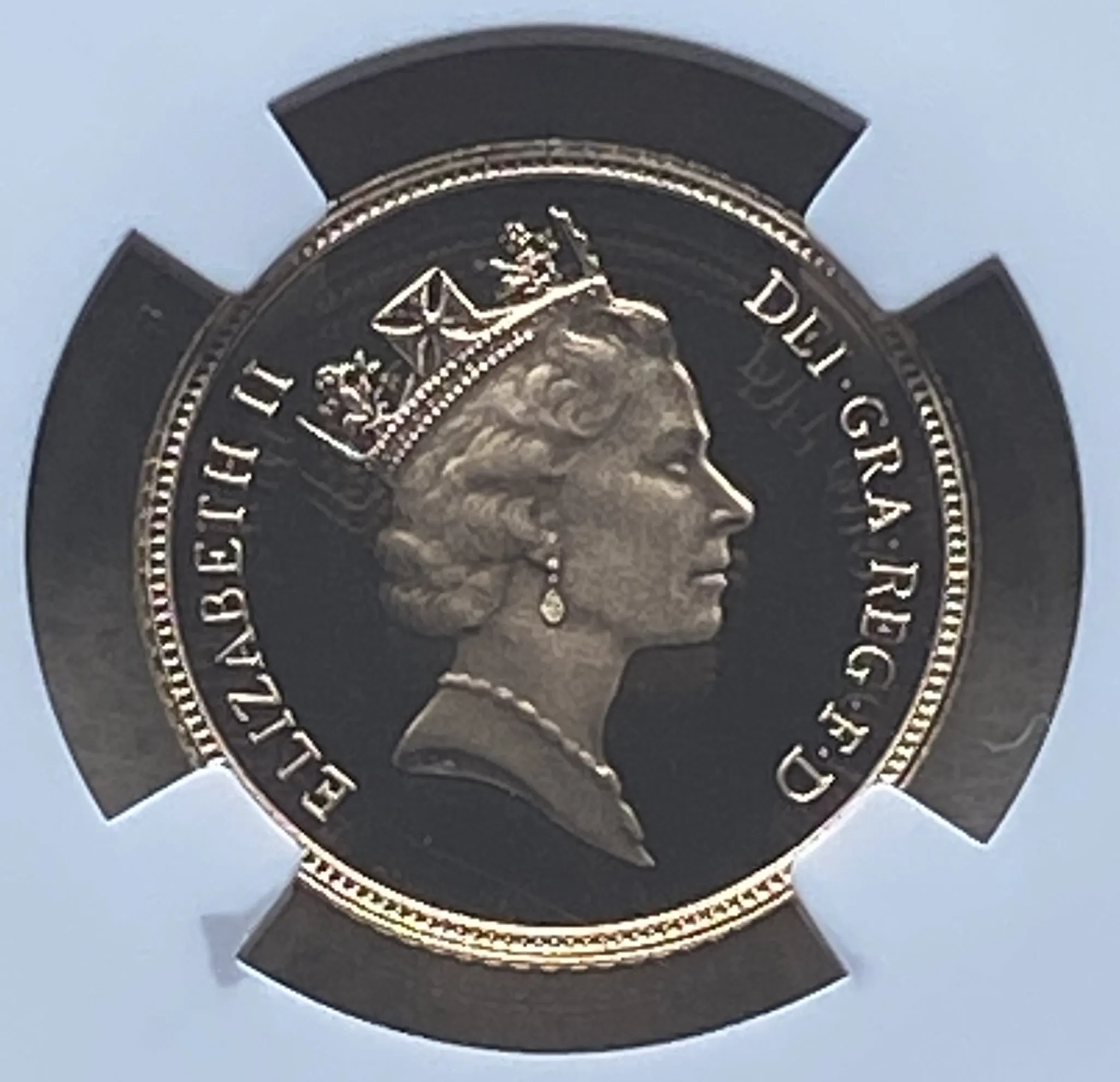1988年 イギリス ハーフソブリン金貨 エリザベス2世女王 マクルーフ肖像 プルーフ PF70 ULTRA CAMEO NGC 堂々最高鑑定品! - 画像 (8)