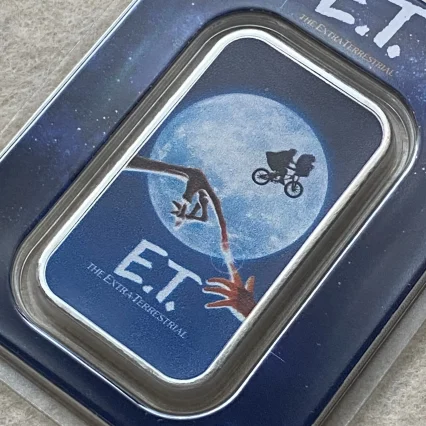 2022年 ニウエ 2ドル銀貨 映画E.T.公開40周年記念 1オンス カラーバー 未使用