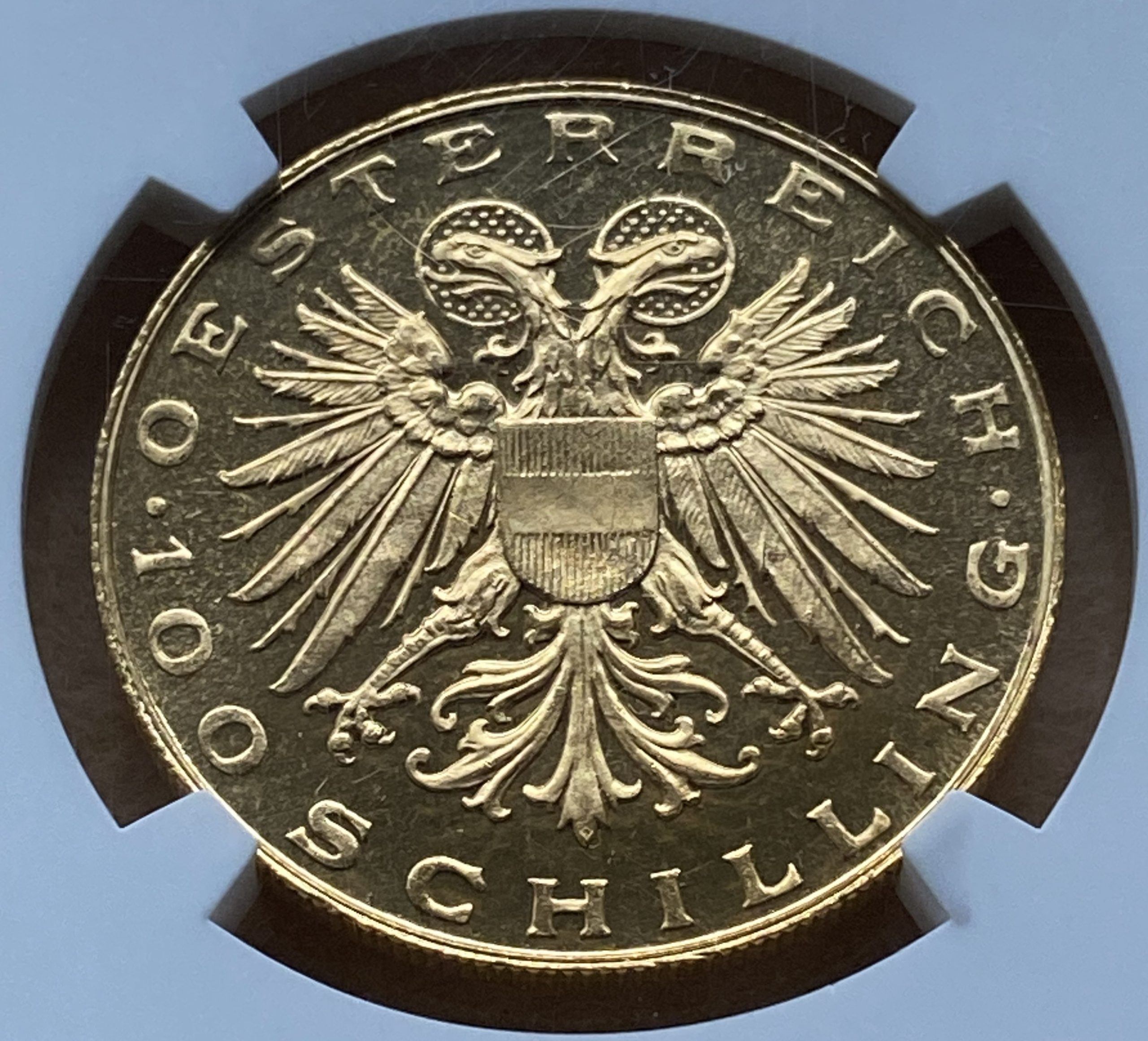 1936年 オーストリア 100シリング金貨 マリアツェルの聖母 NGC PL64 稀少歴史金貨! - 画像 (8)