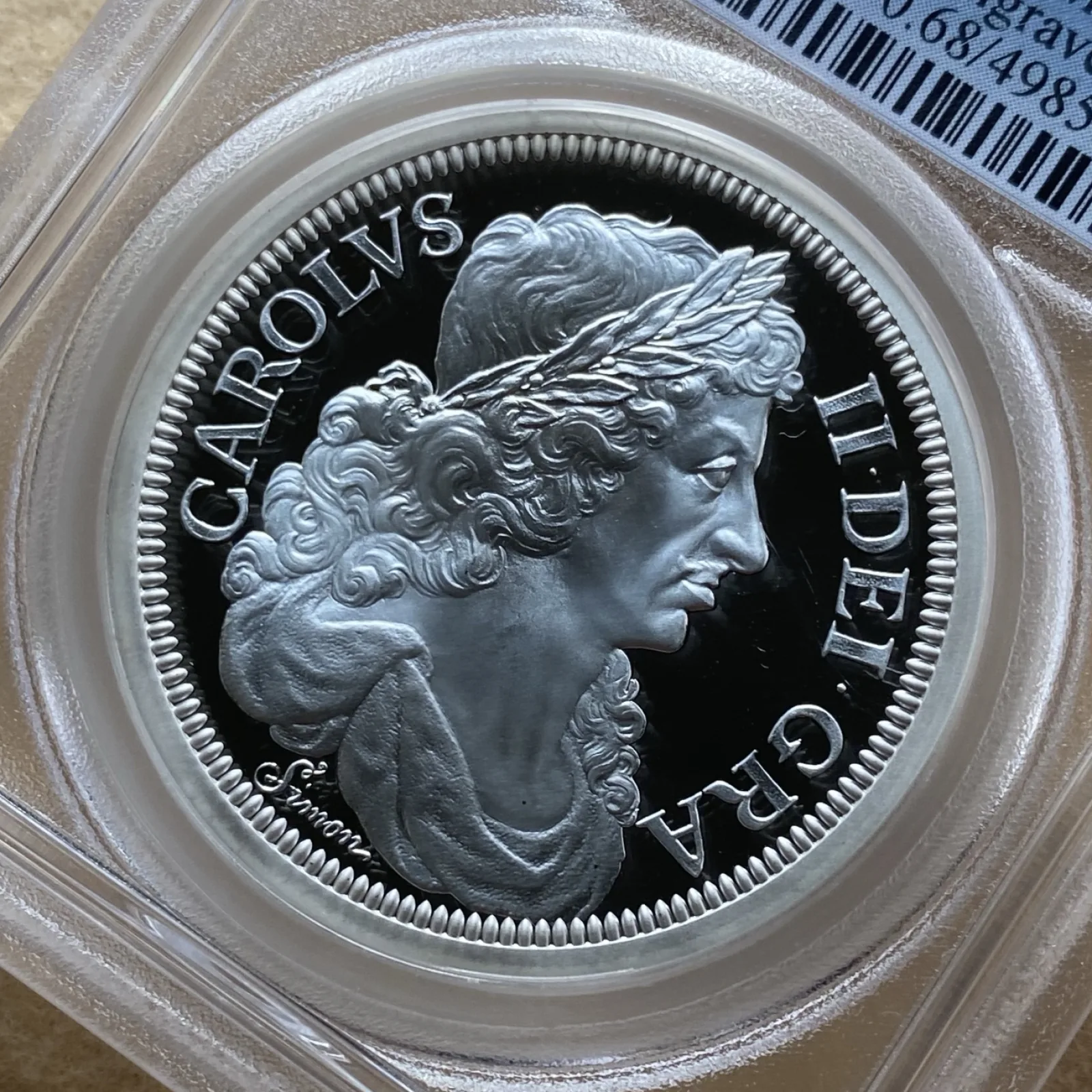 2023年 英国 5ポンド銀貨(純銀2oz) ペティション・クラウン 肖像&紋章 2枚セット PCGS PR68DCAM! - 画像 (3)