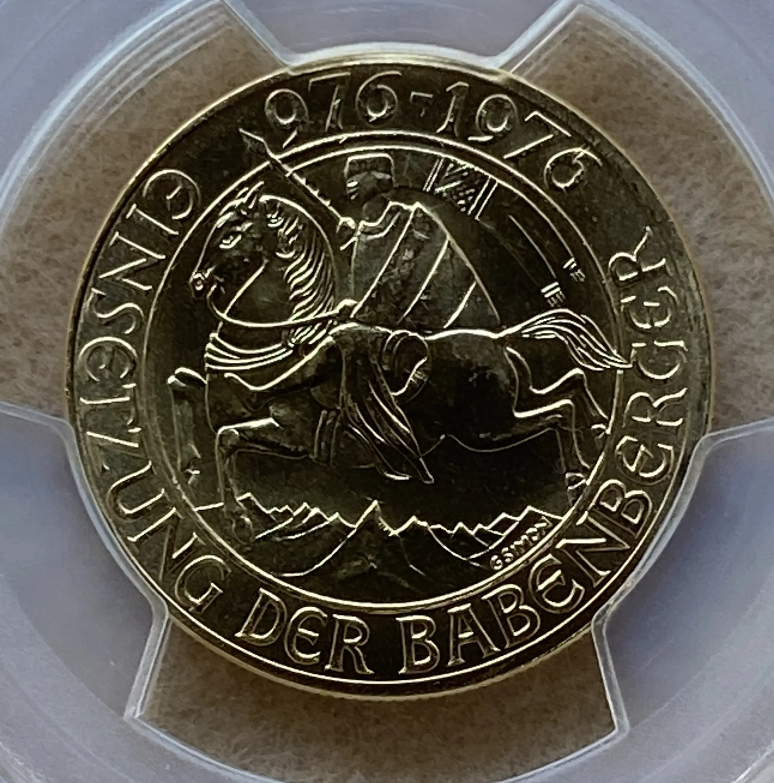 1976年 オーストリア 1000シリング金貨 バーベンベルク家就任1000年記念 PCGS MS68 準最高鑑定品! - 画像 (3)