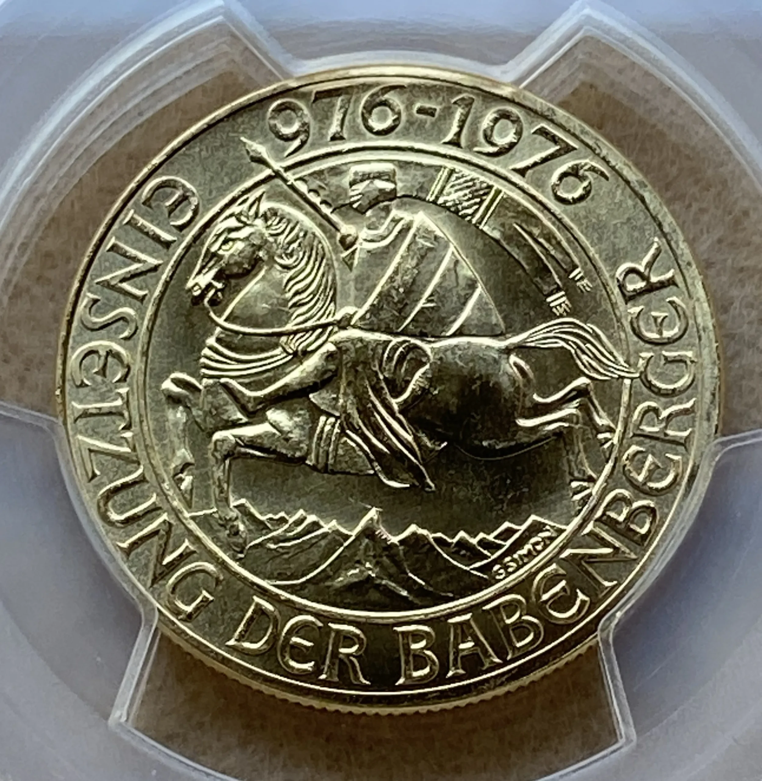 1976年 オーストリア 1000シリング金貨 バーベンベルク家就任1000年記念 PCGS MS68 準最高鑑定品! - 画像 (4)