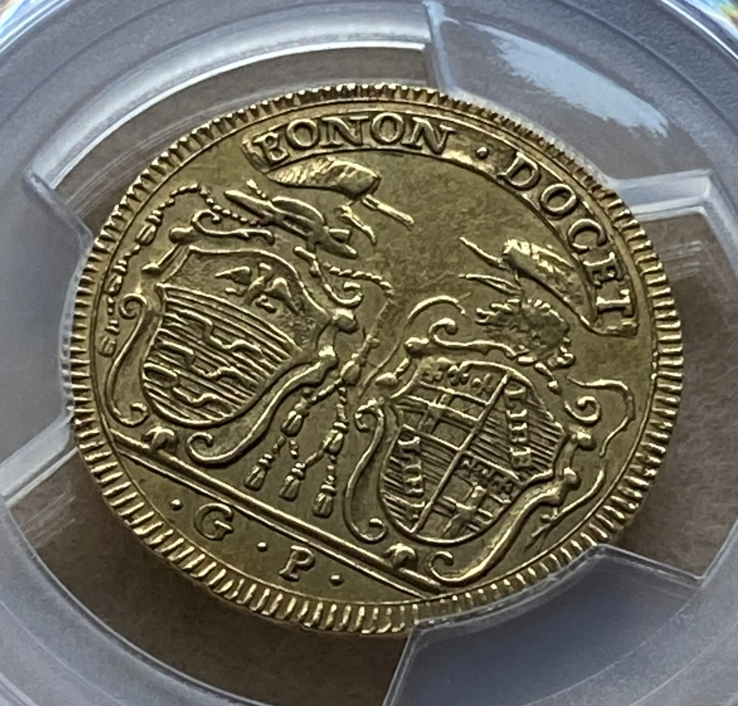 1787年 イタリア 教皇領ボローニャ 2ドッピア金貨 教皇ピウス6世 AU53 PCGS唯一鑑定品 稀少! - 画像 (5)
