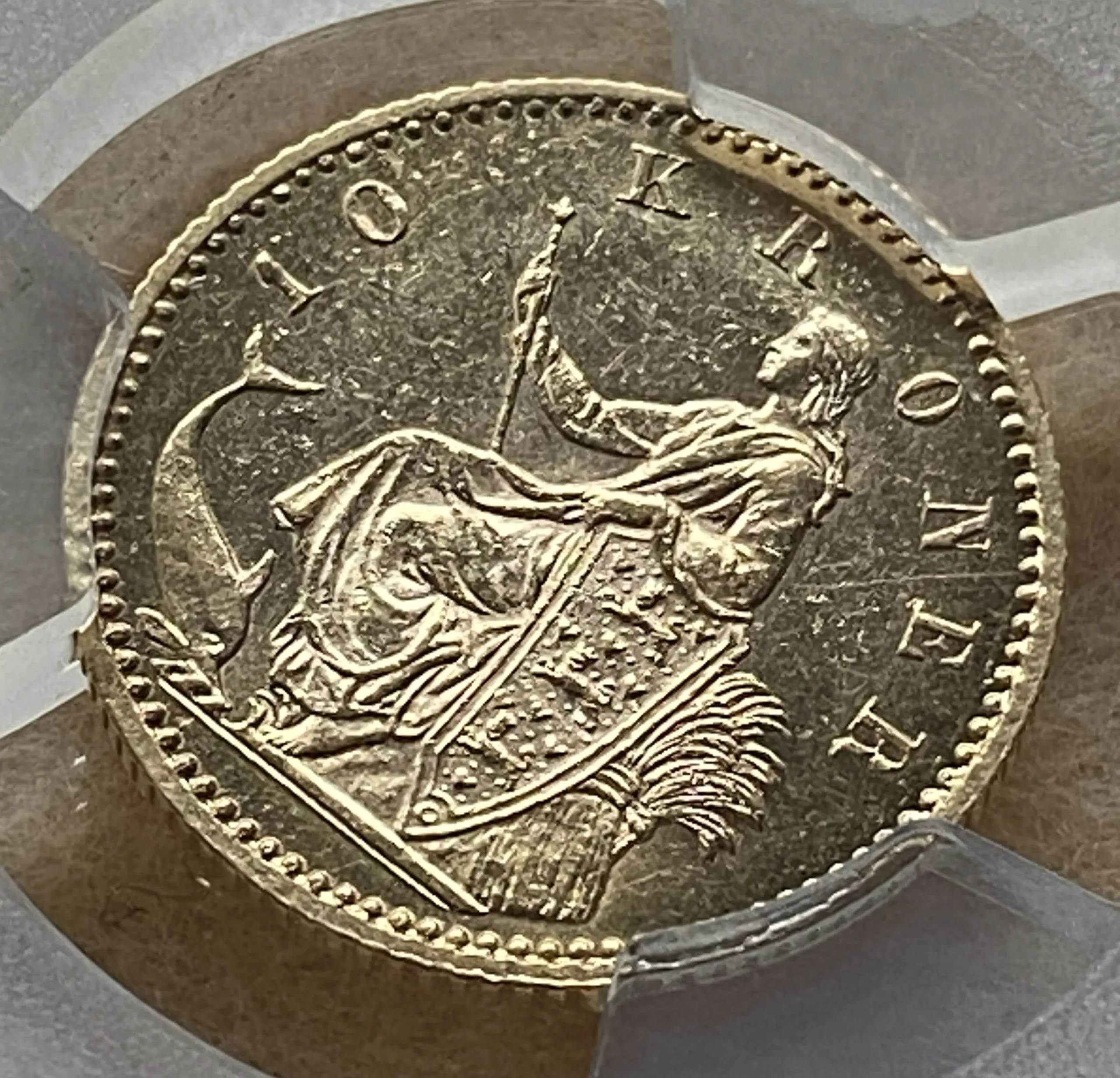 【フリマアプリ併売中(商品説明文一読下さい。)】1890年 デンマーク クリスチャン9世 10クローネ金貨 ヨーロッパの舅 PCGS MS62! - 画像 (5)