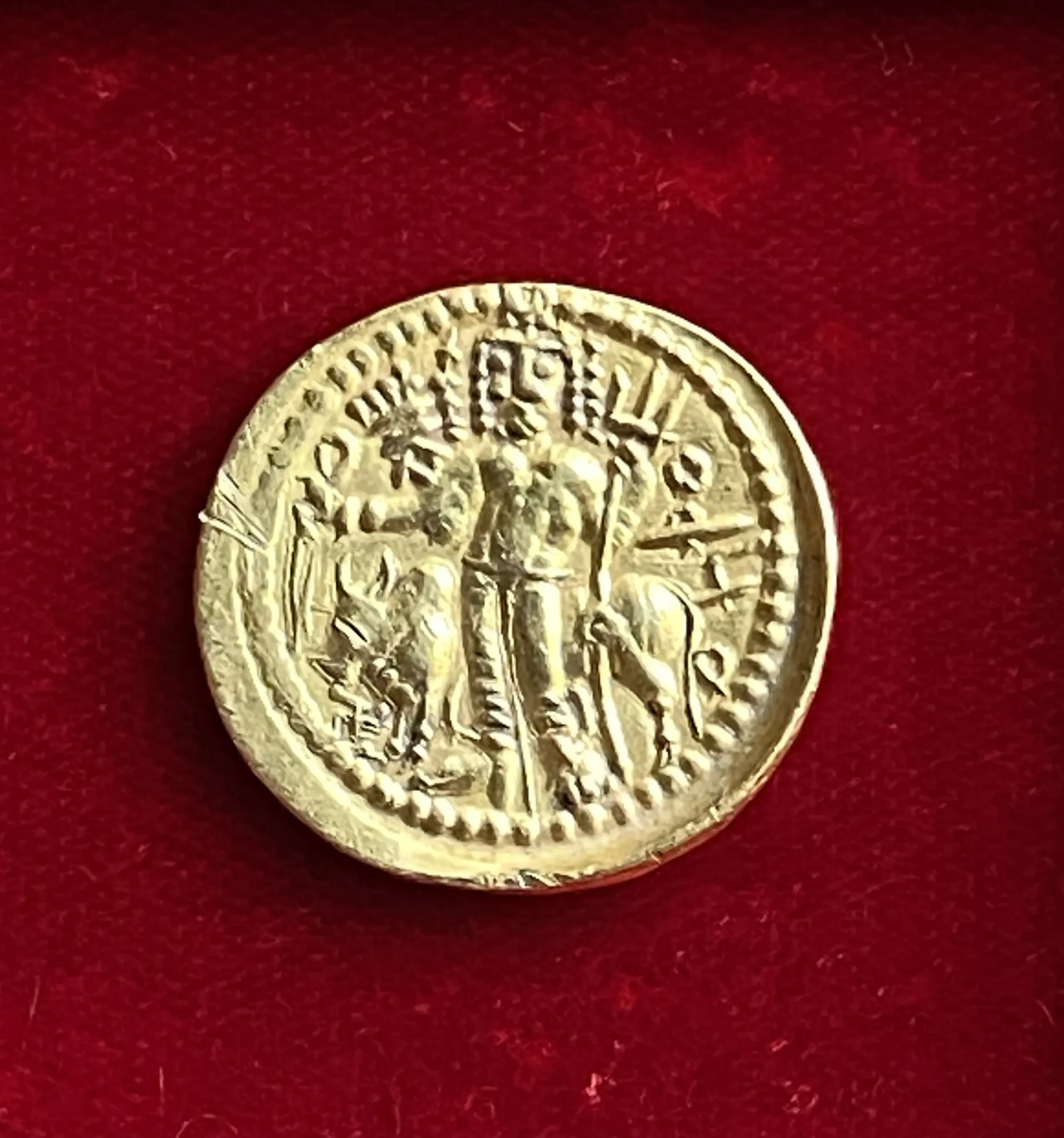 インド クシャーナ朝 ヴァスデーヴァ1世 ディナール金貨(7.72g) 190-230年 シヴァ神意匠 稀少古代金貨! - 画像 (7)