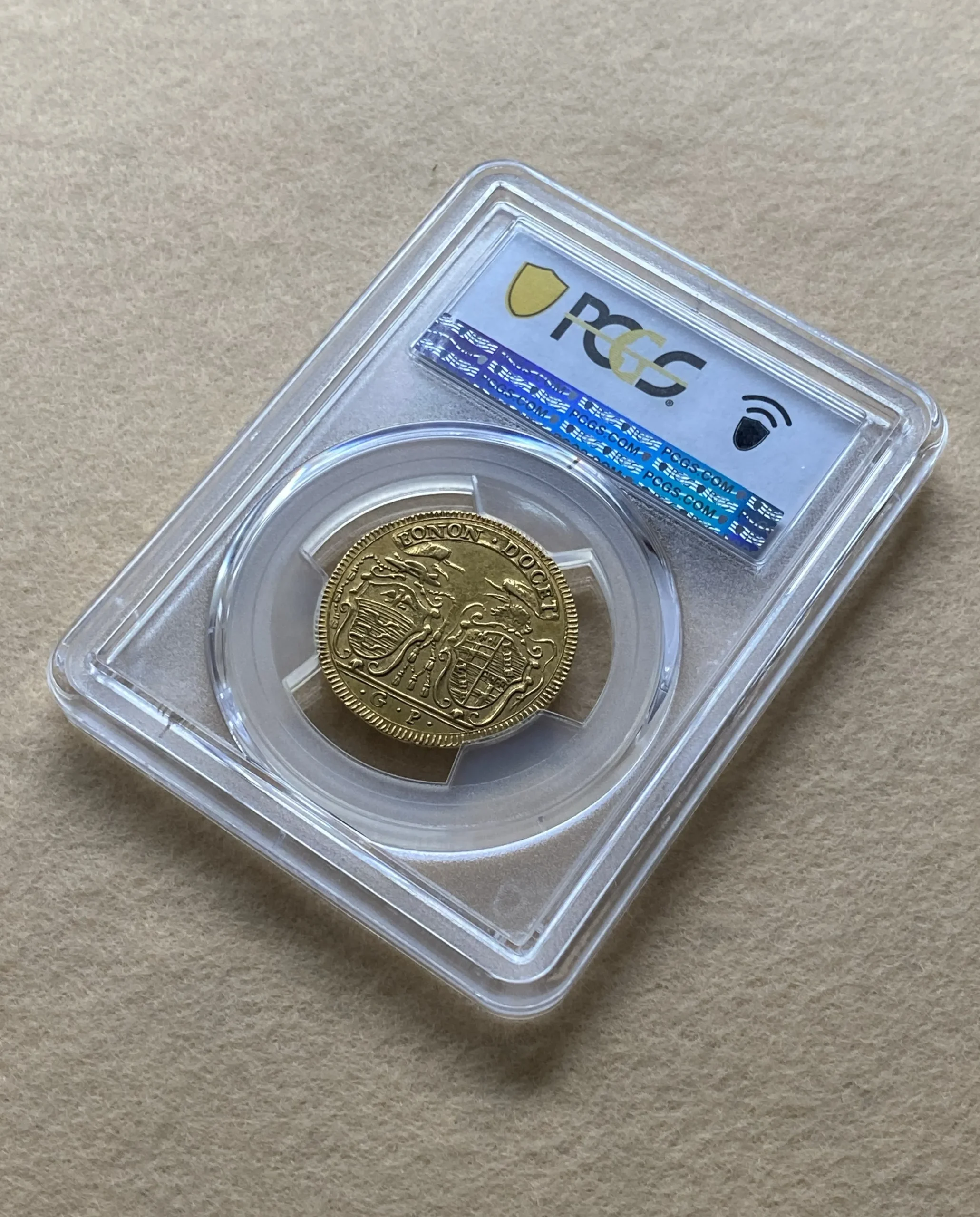 1787年 イタリア 教皇領ボローニャ 2ドッピア金貨 教皇ピウス6世 AU53 PCGS唯一鑑定品 稀少! - 画像 (6)