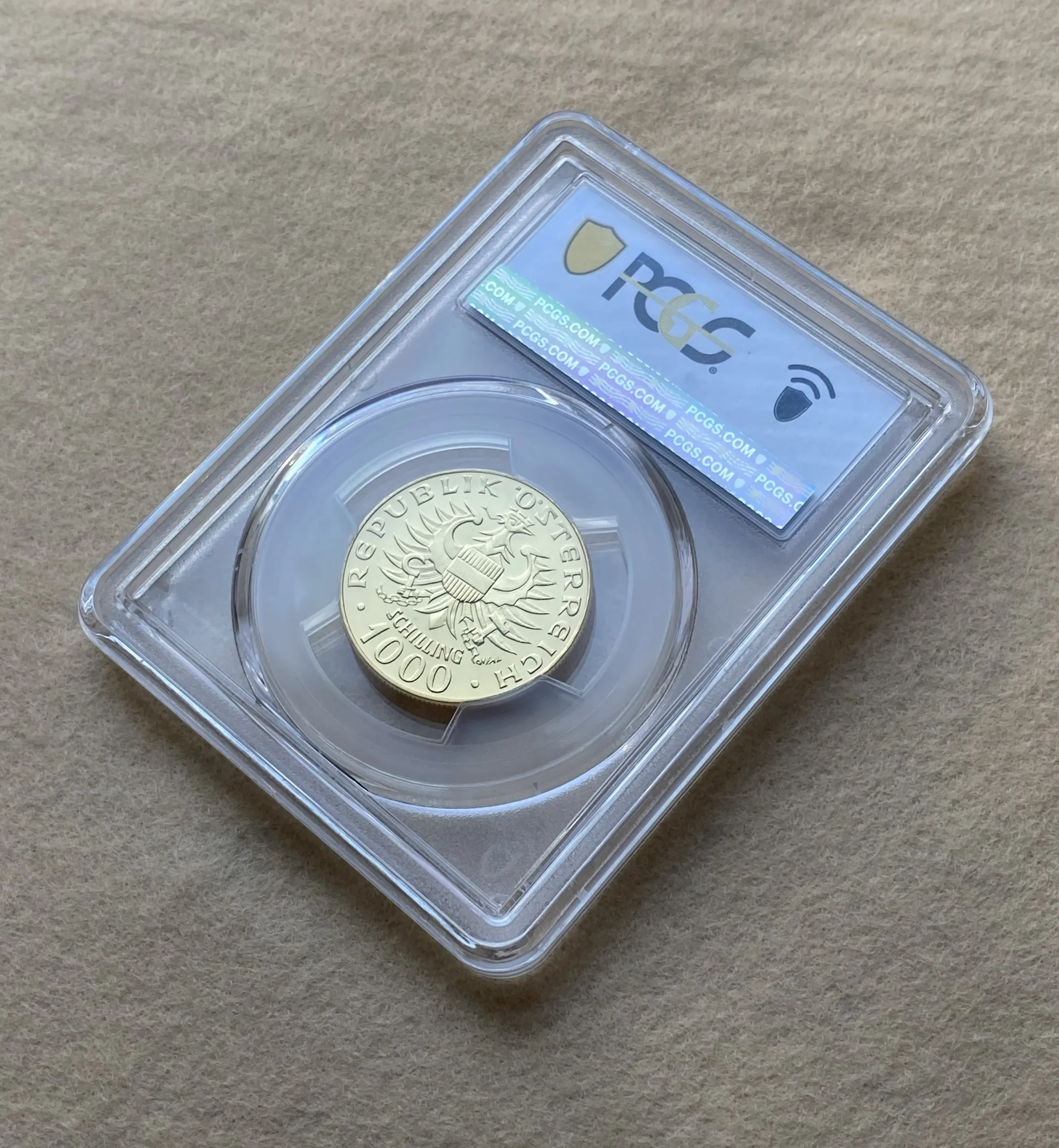 1976年 オーストリア 1000シリング金貨 バーベンベルク家就任1000年記念 PCGS MS68 準最高鑑定品! - 画像 (6)